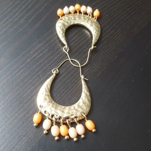 Hoops with orange peach bead danglers